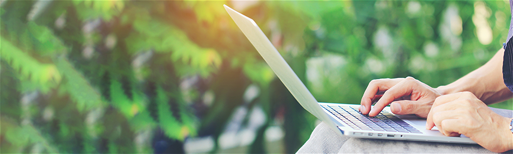 browsing online on a laptop